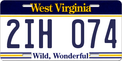 WV license plate 2IH074
