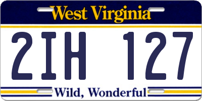 WV license plate 2IH127