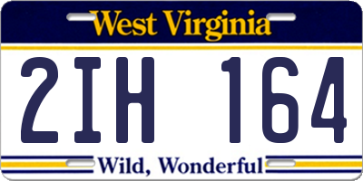 WV license plate 2IH164