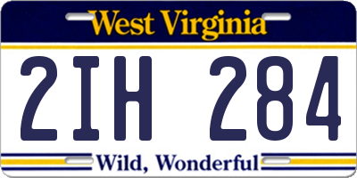 WV license plate 2IH284