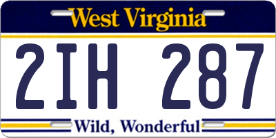 WV license plate 2IH287
