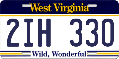WV license plate 2IH330