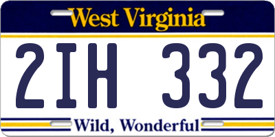 WV license plate 2IH332