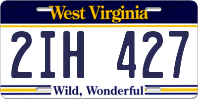 WV license plate 2IH427