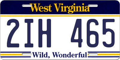 WV license plate 2IH465