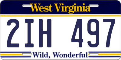WV license plate 2IH497