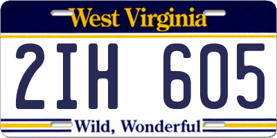 WV license plate 2IH605