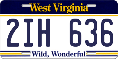 WV license plate 2IH636