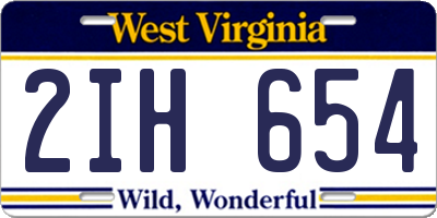 WV license plate 2IH654