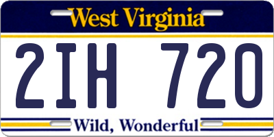 WV license plate 2IH720