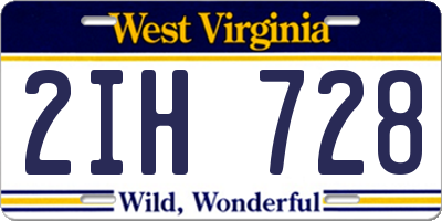 WV license plate 2IH728