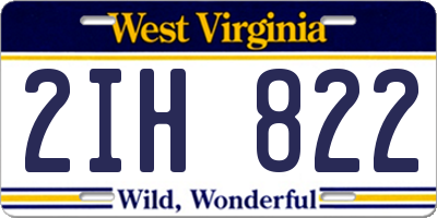 WV license plate 2IH822