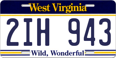 WV license plate 2IH943