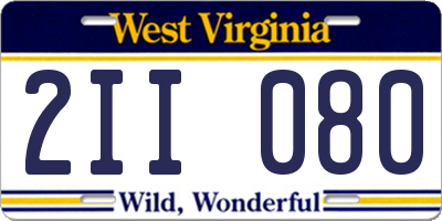 WV license plate 2II080