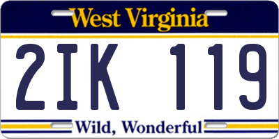 WV license plate 2IK119