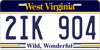 WV license plate 2IK904