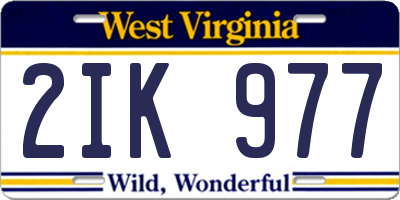 WV license plate 2IK977