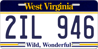 WV license plate 2IL946
