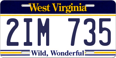 WV license plate 2IM735