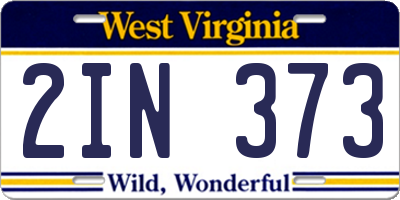 WV license plate 2IN373