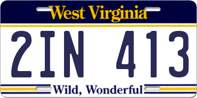 WV license plate 2IN413