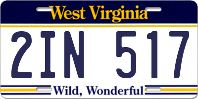 WV license plate 2IN517