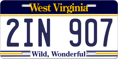 WV license plate 2IN907