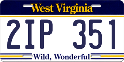 WV license plate 2IP351