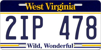 WV license plate 2IP478