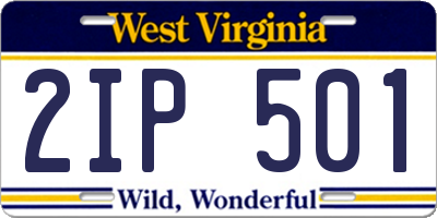 WV license plate 2IP501