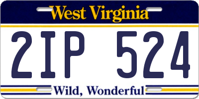WV license plate 2IP524