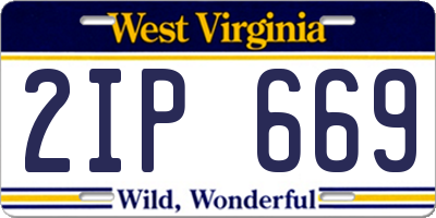 WV license plate 2IP669