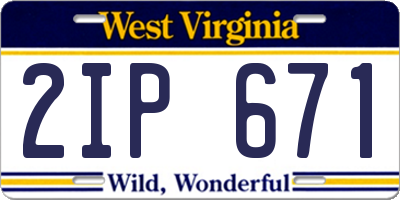 WV license plate 2IP671