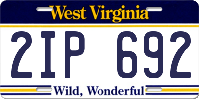 WV license plate 2IP692