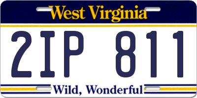 WV license plate 2IP811