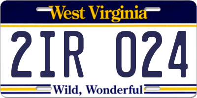WV license plate 2IR024
