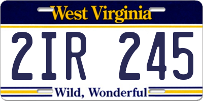 WV license plate 2IR245