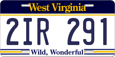 WV license plate 2IR291