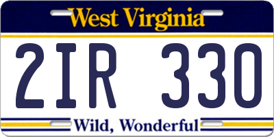 WV license plate 2IR330