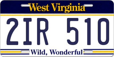 WV license plate 2IR510