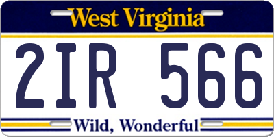 WV license plate 2IR566