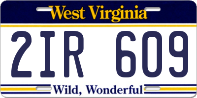 WV license plate 2IR609