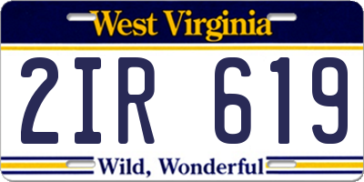 WV license plate 2IR619