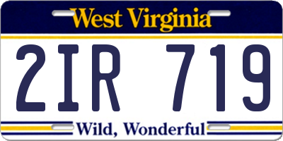 WV license plate 2IR719