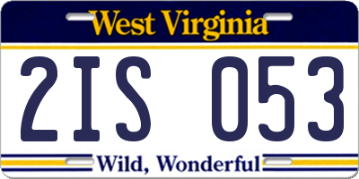 WV license plate 2IS053