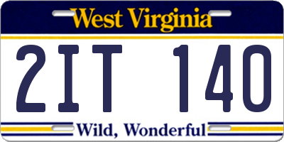 WV license plate 2IT140