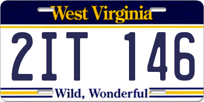 WV license plate 2IT146