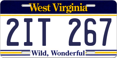 WV license plate 2IT267