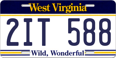 WV license plate 2IT588