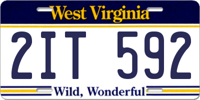 WV license plate 2IT592